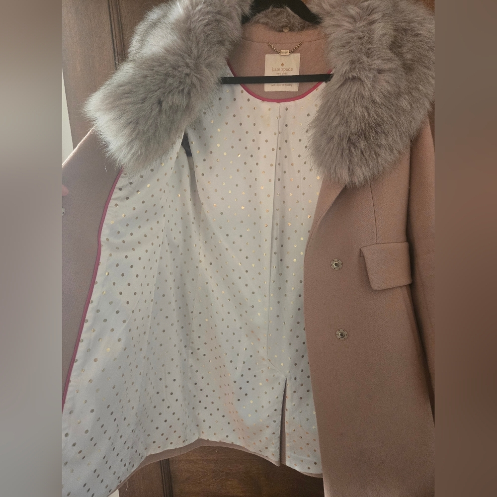 Kate Spade Peacoat with Faux Fur Collar - Picture 2 of 5